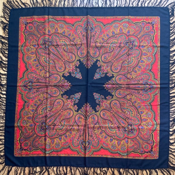 Pavlovo Posad Scarf Shawl Russian Tradition - Picture 5 of 8